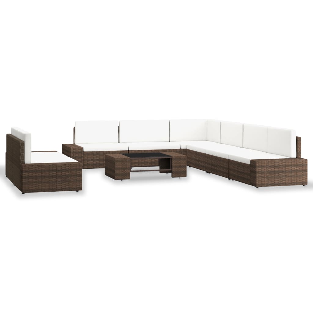 9 részes barna polyrattan kerti ülőgarnitúra