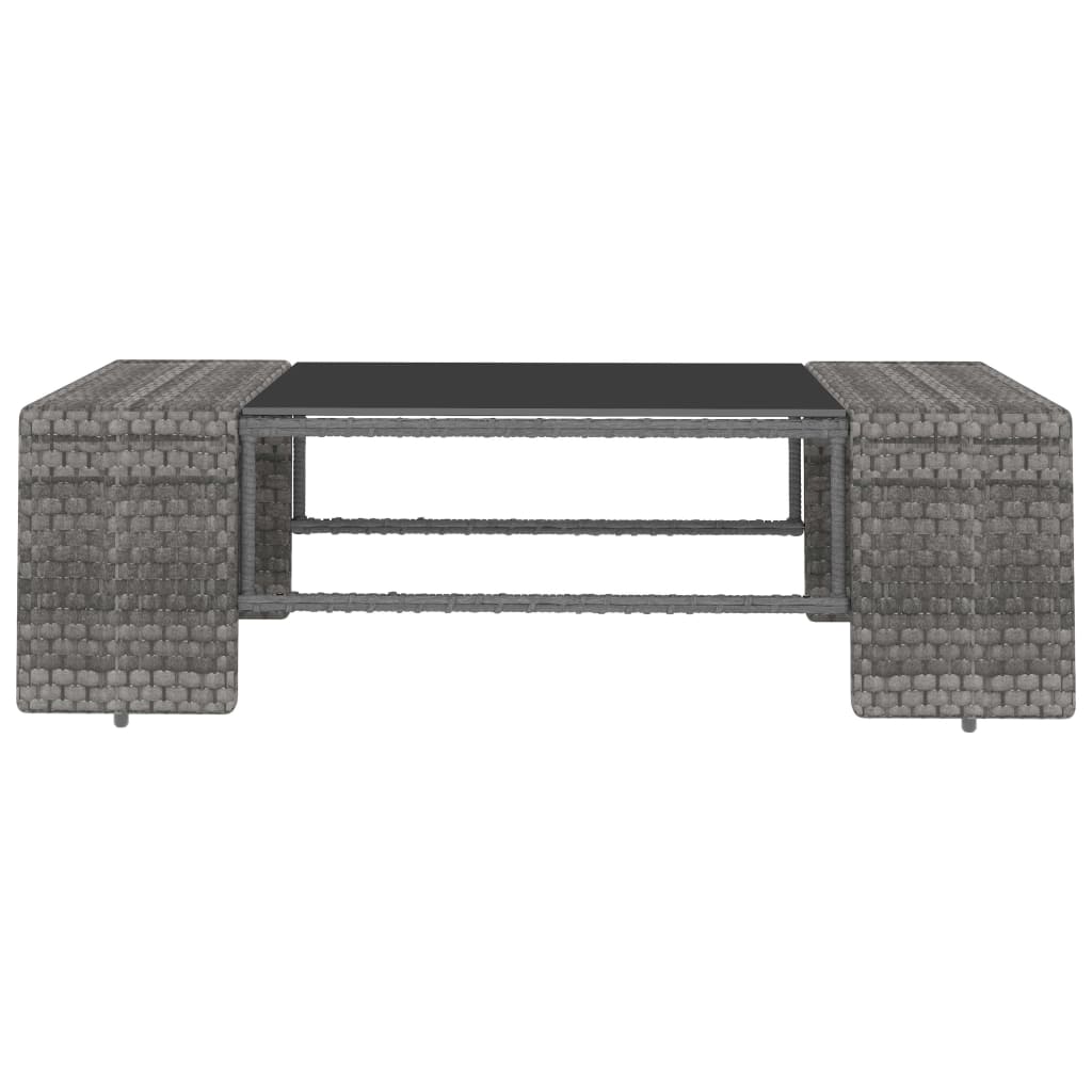 10 részes szürke polyrattan kerti ülőgarnitúra