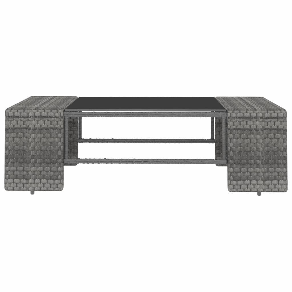 10 részes szürke polyrattan kerti ülőgarnitúra