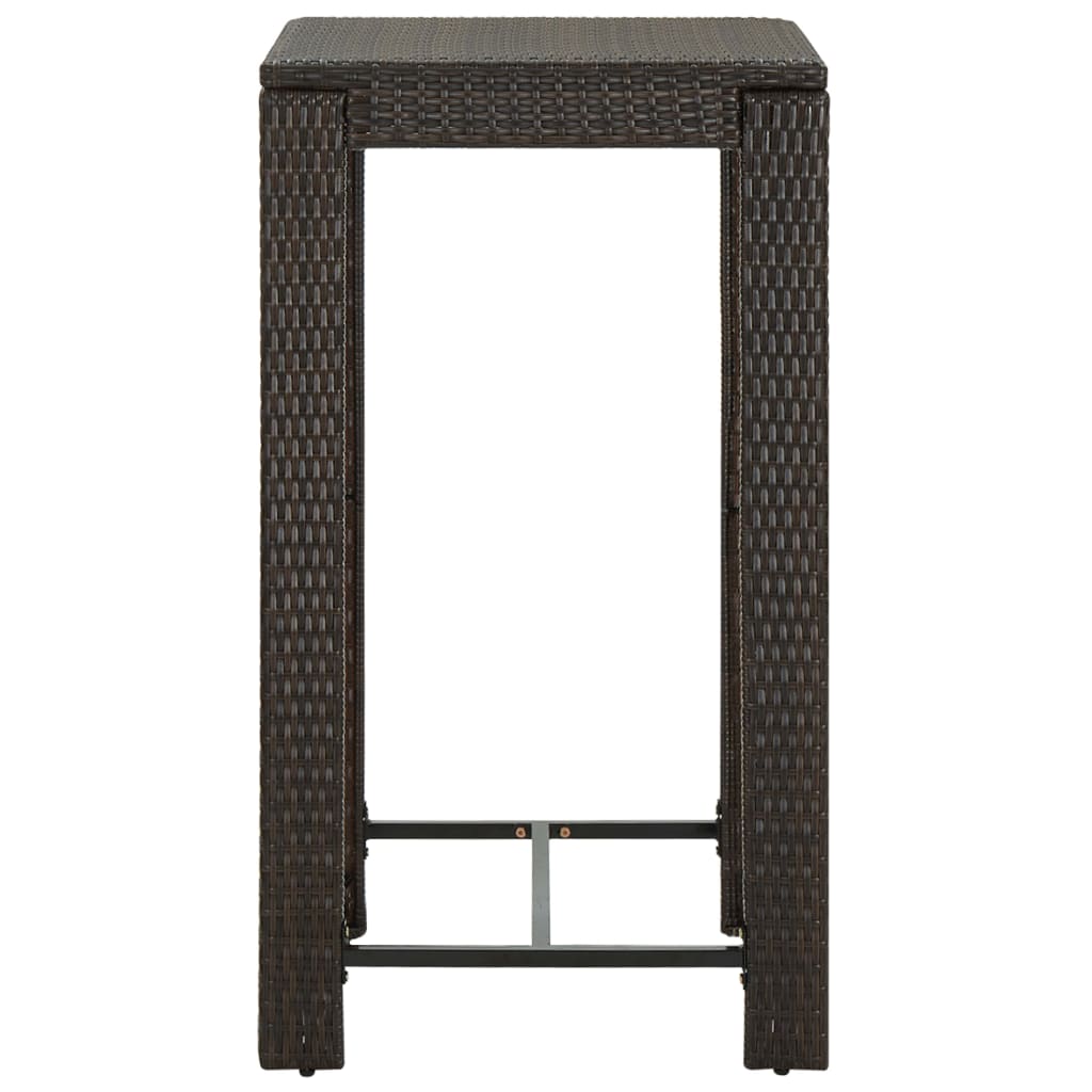 Barna polyrattan kerti bárasztal 60,5 x 60,5 x 110,5 cm Barna polyrattan kerti bárasztal 60,5 x 60,5 x 110,5 cm