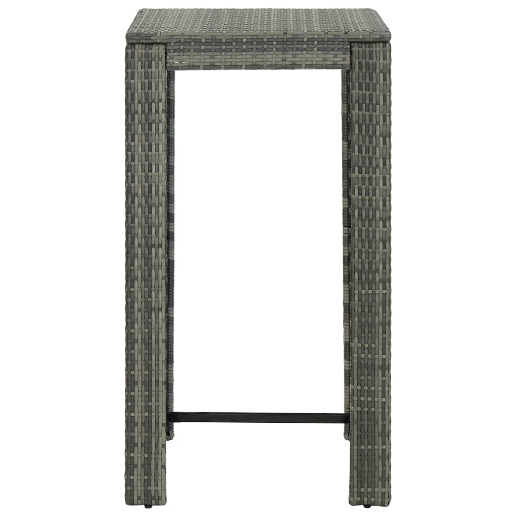 Szürke polyrattan kerti bárasztal 60,5 x 60,5 x 110,5 cm Szürke polyrattan kerti bárasztal 60,5 x 60,5 x 110,5 cm