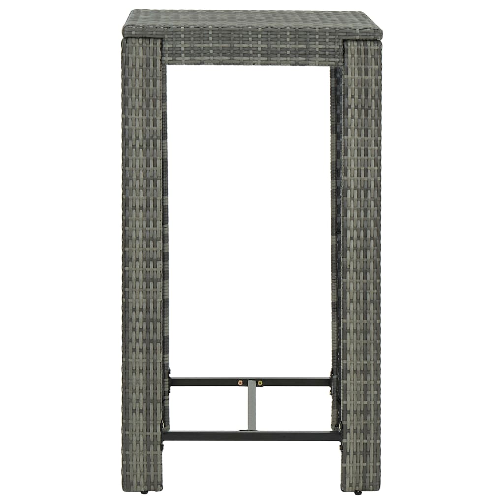 Szürke polyrattan kerti bárasztal 60,5 x 60,5 x 110,5 cm Szürke polyrattan kerti bárasztal 60,5 x 60,5 x 110,5 cm
