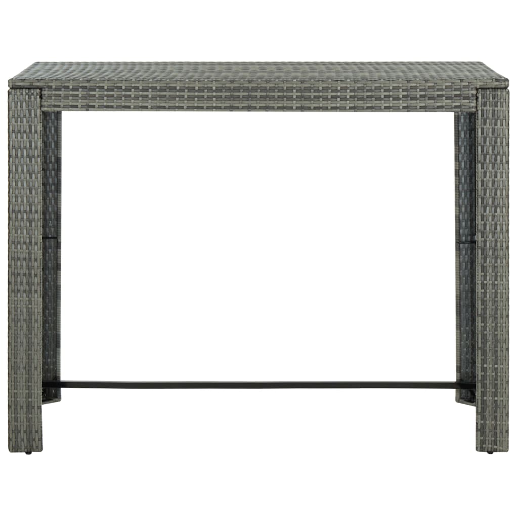 Szürke polyrattan kerti bárasztal 140,5 x 60,5 x 110,5 cm Szürke polyrattan kerti bárasztal 140,5 x 60,5 x 110,5 cm