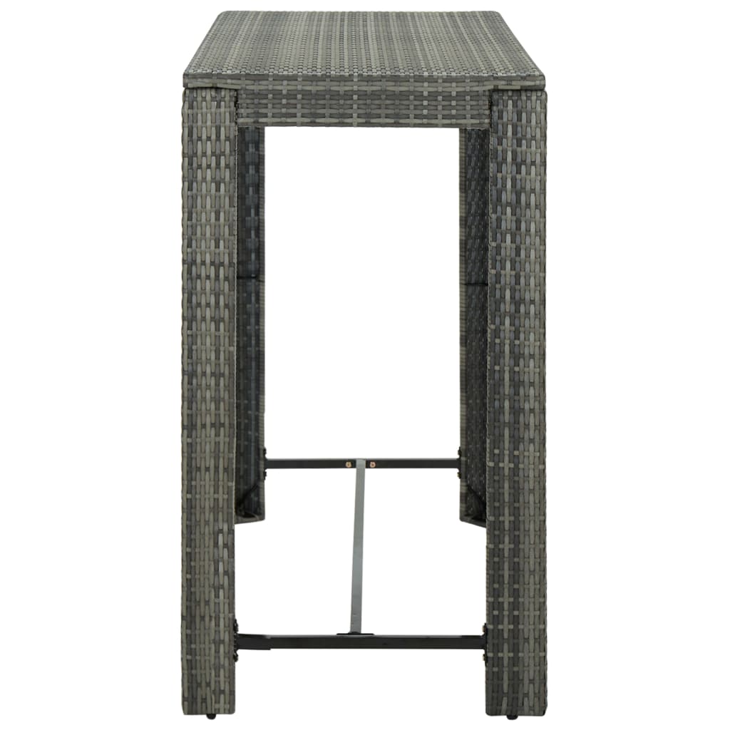 Szürke polyrattan kerti bárasztal 140,5 x 60,5 x 110,5 cm Szürke polyrattan kerti bárasztal 140,5 x 60,5 x 110,5 cm
