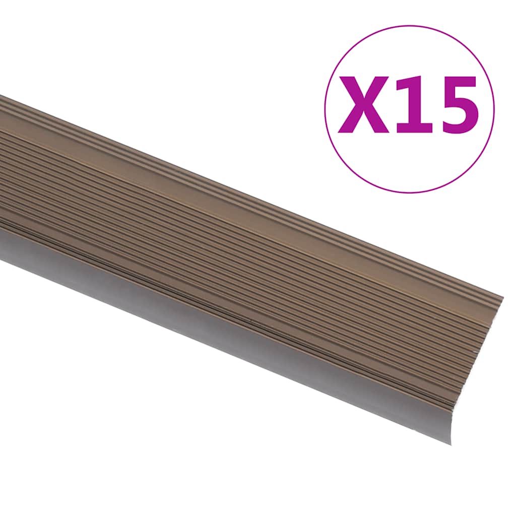 15 db barna l-alakú alumínium lépcsőélvédő 100 cm