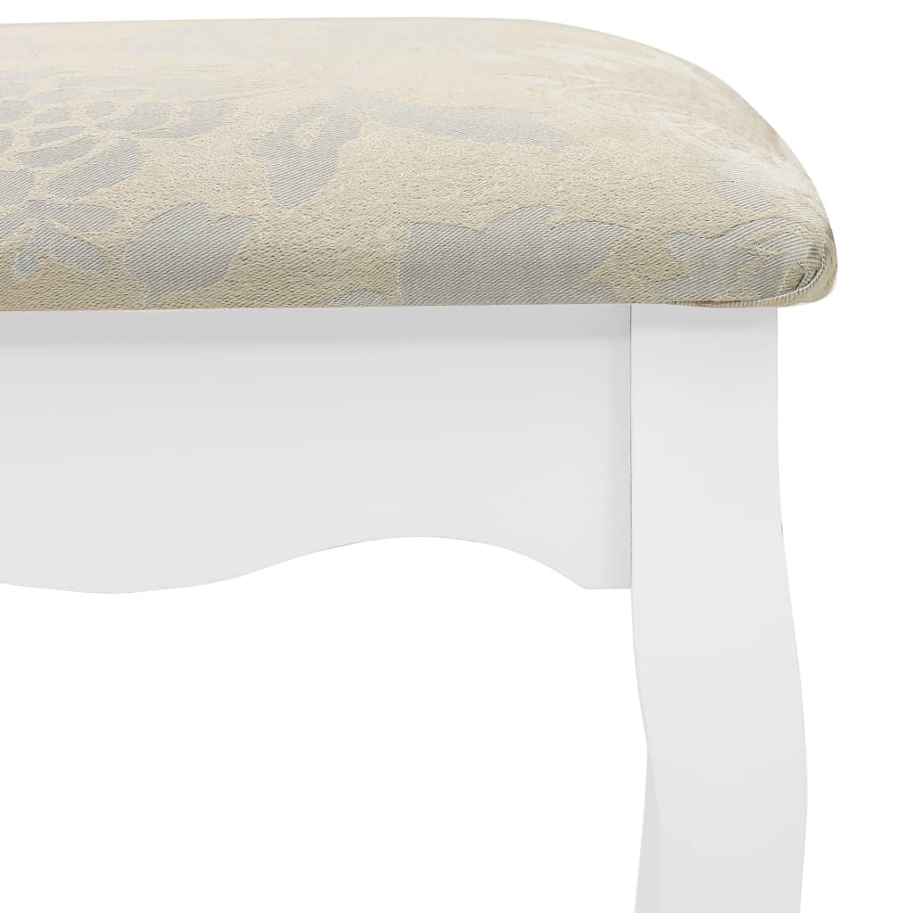 Fehér császárfa fésülködőasztal-szett ülőkével 100x40x146 cm Fehér császárfa fésülködőasztal-szett ülőkével 100x40x146 cm