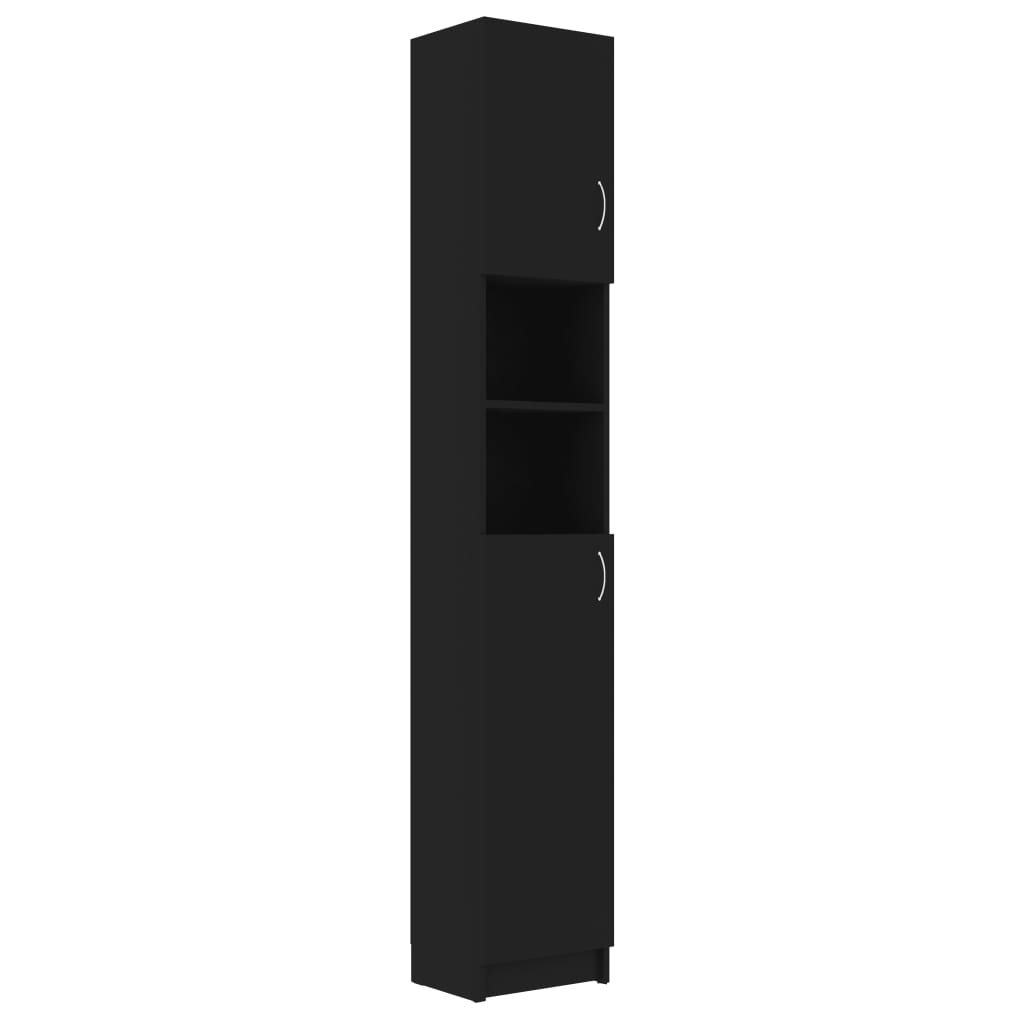Fekete forgácslap fürdőszobaszekrény 32 x 25,5 x 190 cm Fekete forgácslap fürdőszobaszekrény 32 x 25,5 x 190 cm