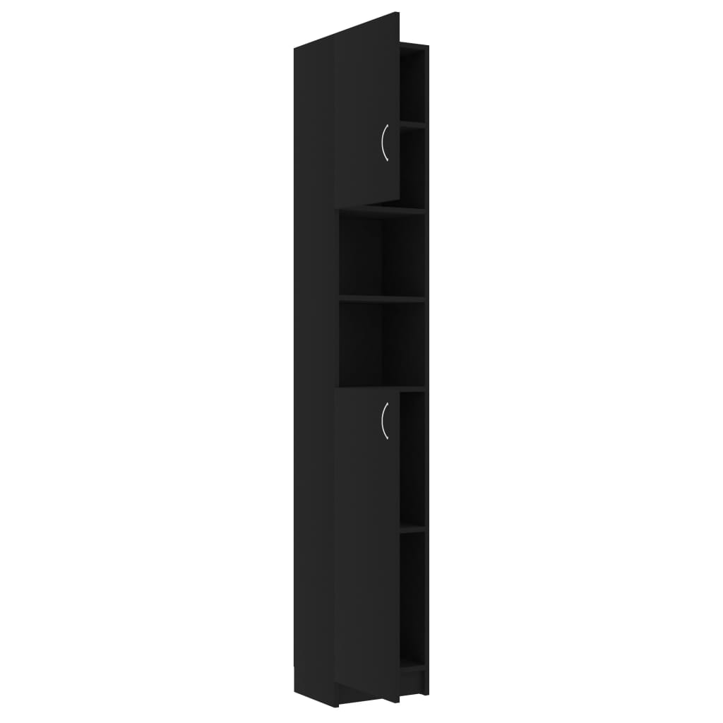 Fekete forgácslap fürdőszobaszekrény 32 x 25,5 x 190 cm Fekete forgácslap fürdőszobaszekrény 32 x 25,5 x 190 cm