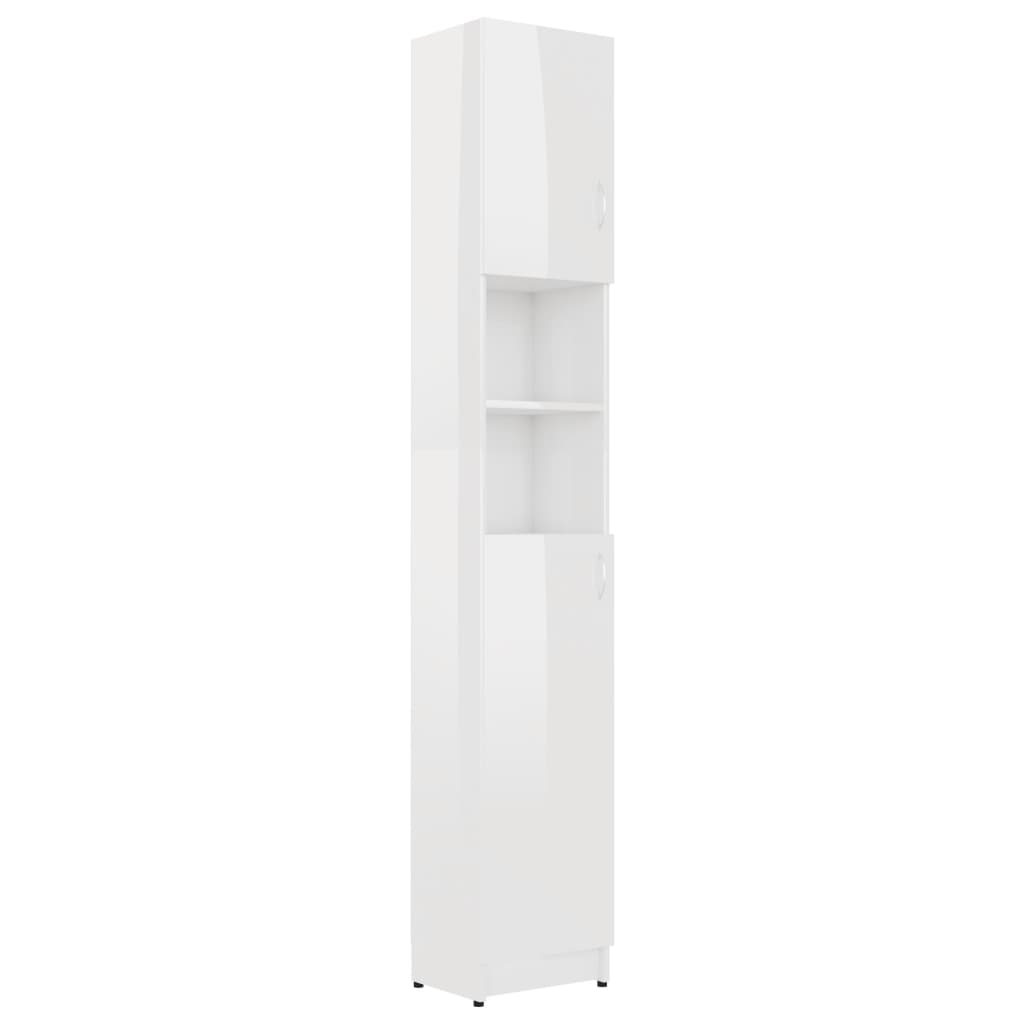 Magasfényű fehér forgácslap fürdőszobaszekrény 32x25,5x190 cm Magasfényű fehér forgácslap fürdőszobaszekrény 32x25,5x190 cm