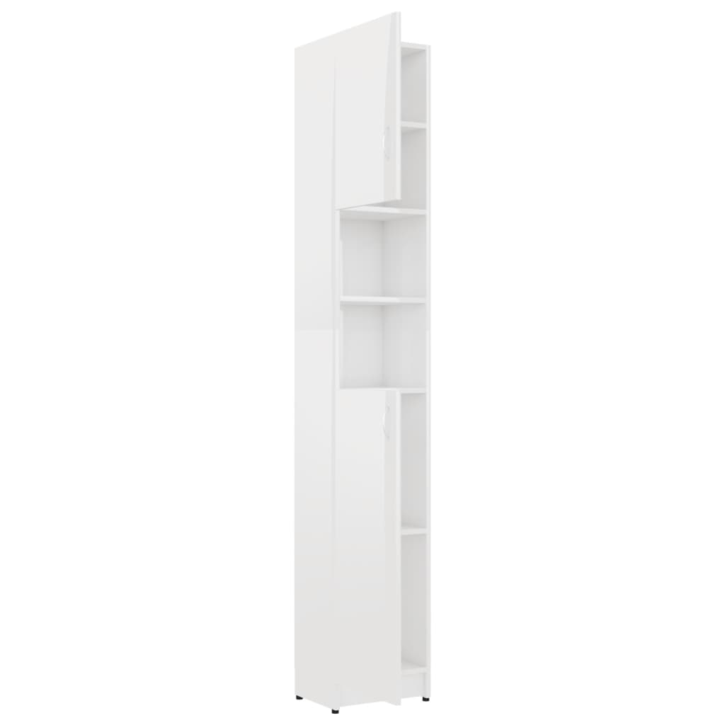 Magasfényű fehér forgácslap fürdőszobaszekrény 32x25,5x190 cm Magasfényű fehér forgácslap fürdőszobaszekrény 32x25,5x190 cm