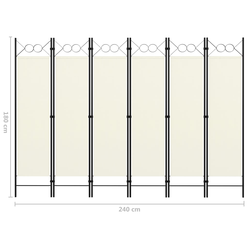 Krémfehér 6 paneles paraván 240 x 180 cm Krémfehér 6 paneles paraván 240 x 180 cm