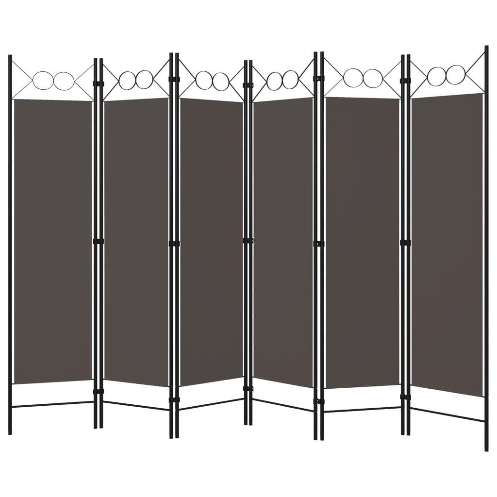 Antracitszürke 6 paneles paraván 240 x 180 cm