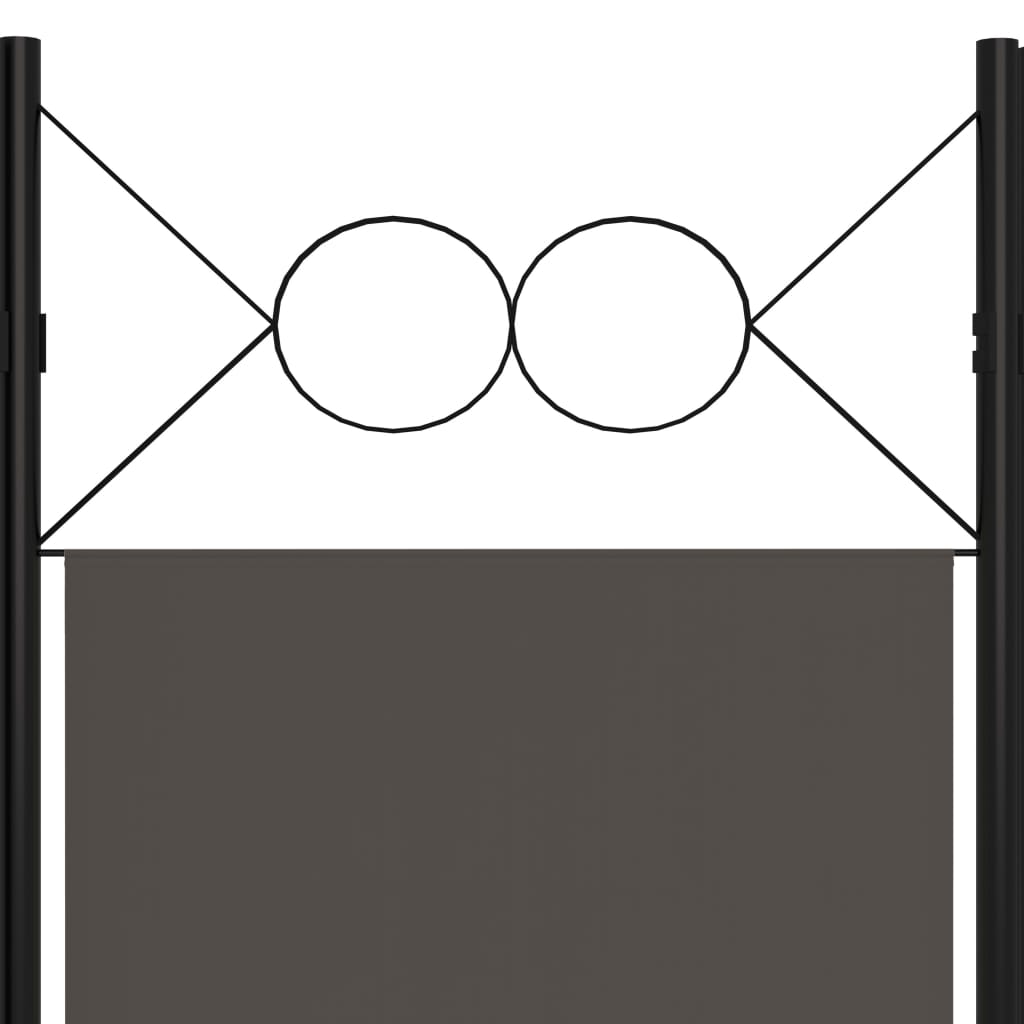 Antracitszürke 6 paneles paraván 240 x 180 cm