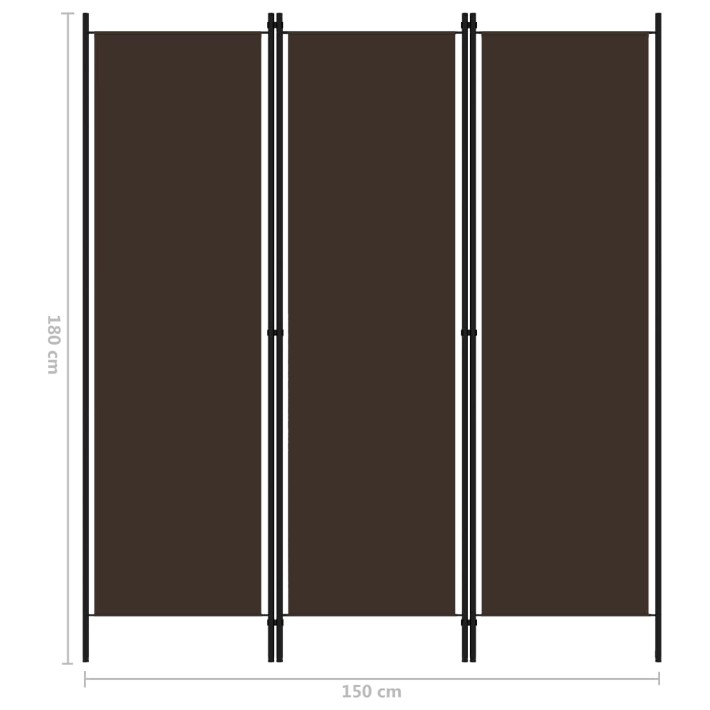 Barna 3 paneles paraván 150 x 180 cm