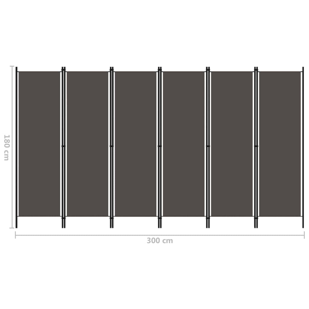 Antracitszürke 6 paneles paraván 300 x 180 cm Antracitszürke 6 paneles paraván 300 x 180 cm