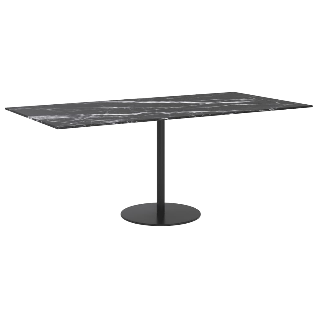 Fekete edzett üveg asztallap márványdizájnnal 100 x 50 cm 6 mm