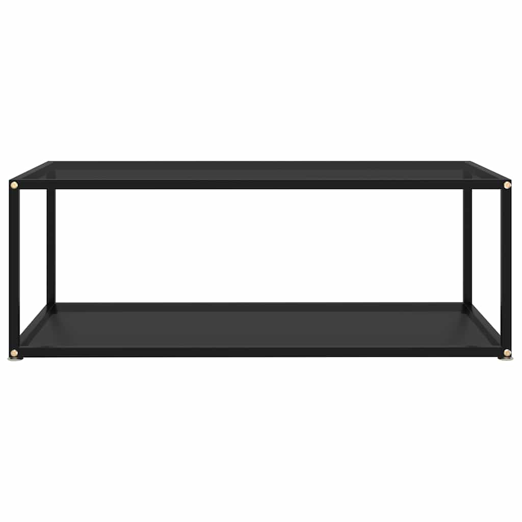 Fekete edzett üveg dohányzóasztal 100 x 50 x 35 cm