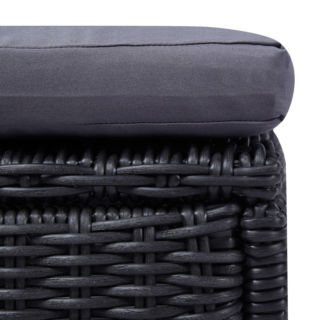 Sötétszürke polyrattan napozóágy