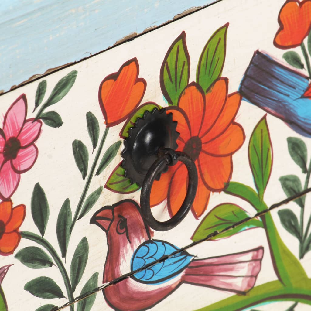 Kézzel festett tömör mangófa éjjeliszekrény 40 x 30 x 50 cm