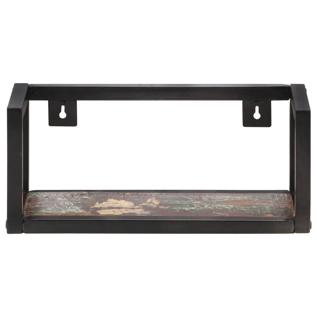 2 db tömör újrahasznosított fa fali polc 40 cm