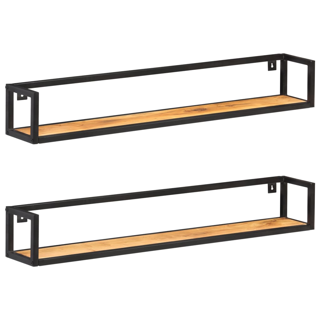 2 db tömör akácfa fali polc 120 cm