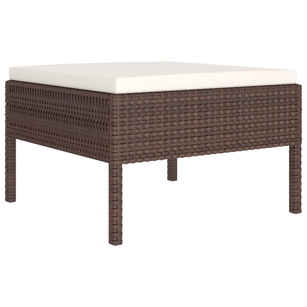 2 részes barna polyrattan kerti bútorszett párnákkal