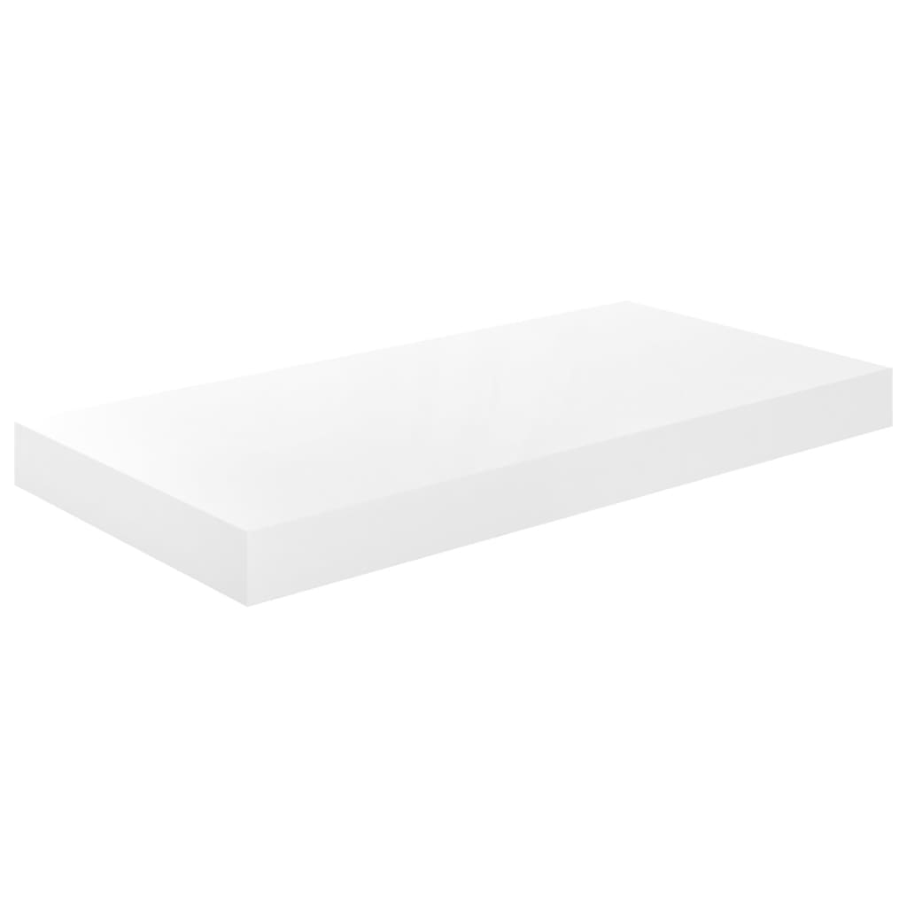 Magasfényű fehér mdf fali polc 50 x 23 x 3,8 cm