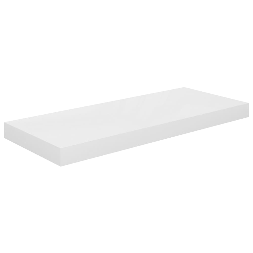 4 db magasfényű fehér mdf fali polc 60 x 23,5 x 3,8 cm