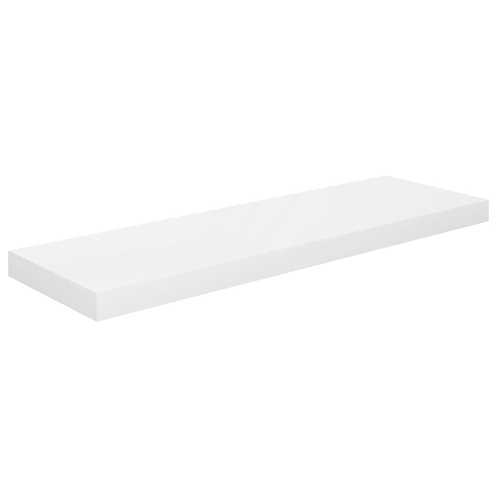 4 db magasfényű fehér mdf fali polc 80 x 23,5 x 3,8 cm