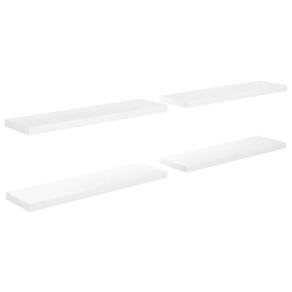 4 db magasfényű fehér mdf fali polc 90 x 23,5 x 3,8 cm 4 db magasfényű fehér mdf fali polc 90 x 23,5 x 3,8 cm