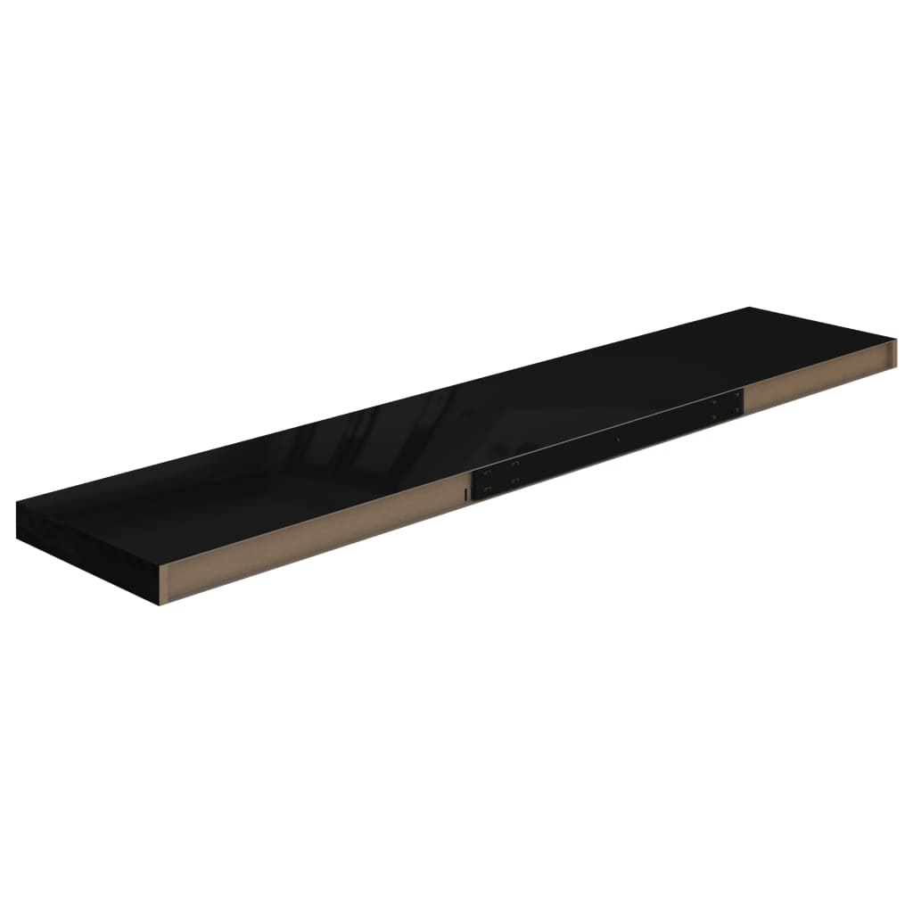 4 db magasfényű fekete mdf fali polc 120 x 23,5 x 3,8 cm 4 db magasfényű fekete mdf fali polc 120 x 23,5 x 3,8 cm