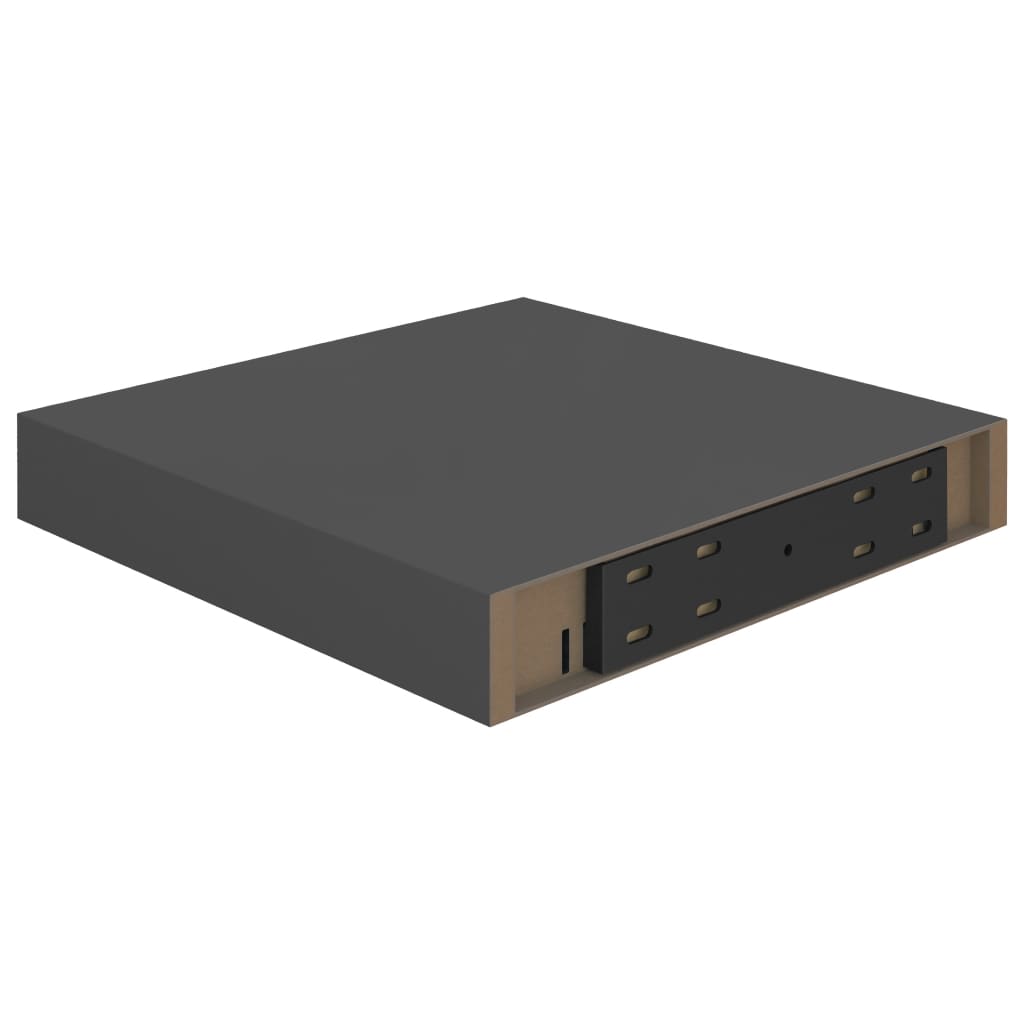 4 db magasfényű szürke mdf lebegő fali polc 23 x 23,5 x 3,8 cm