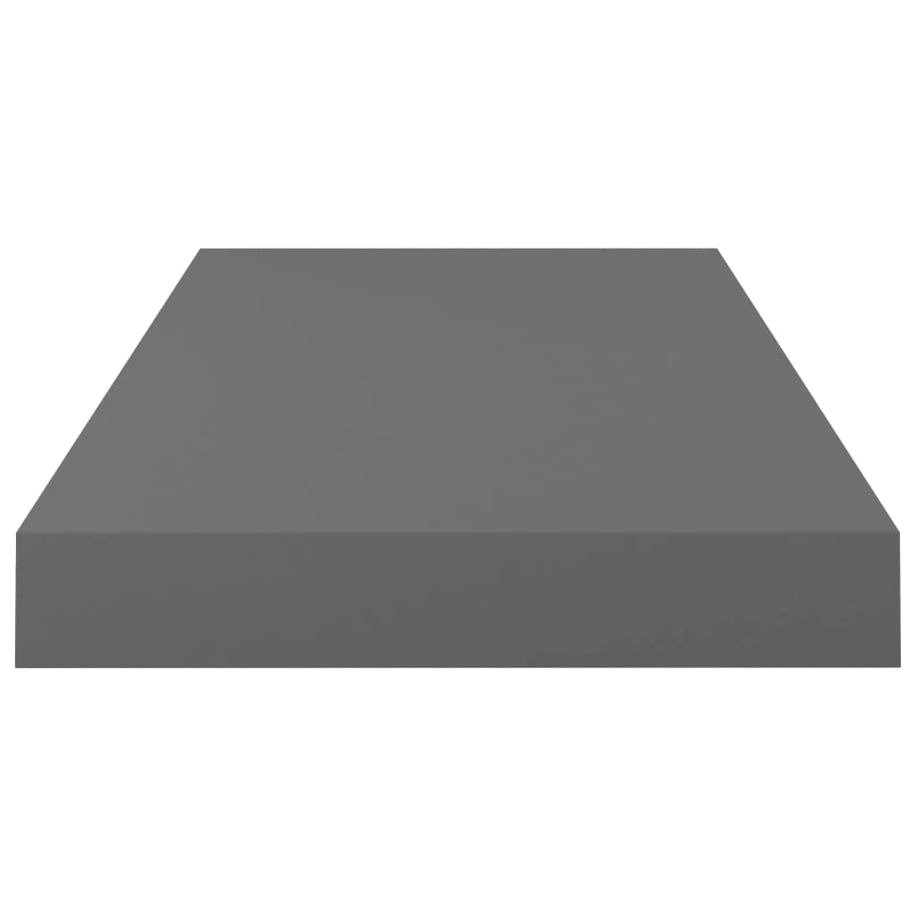 4 db magasfényű szürke mdf fali polc 50 x 23 x 3,8 cm