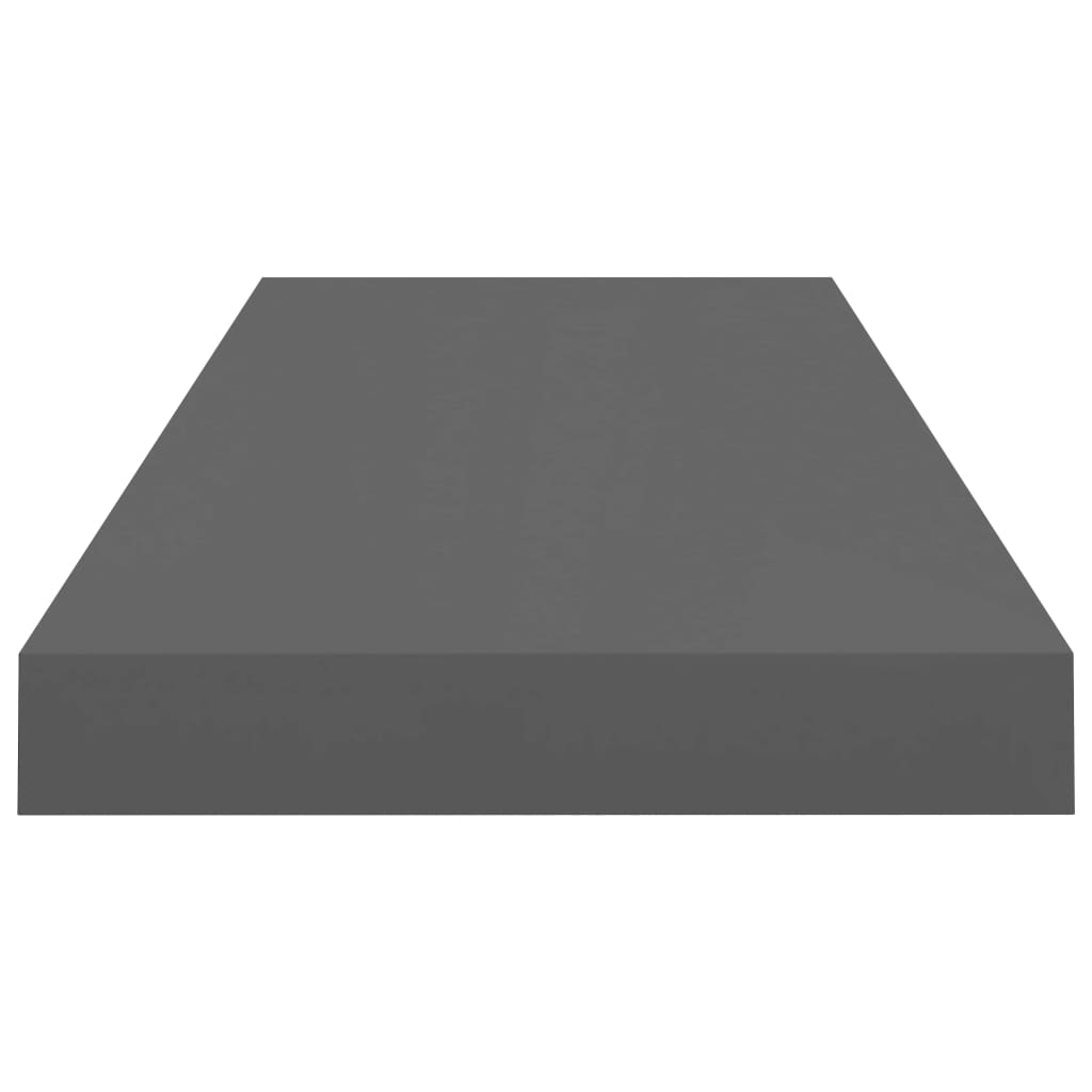 4 db magasfényű szürke mdf fali polc 60 x 23,5 x 3,8 cm