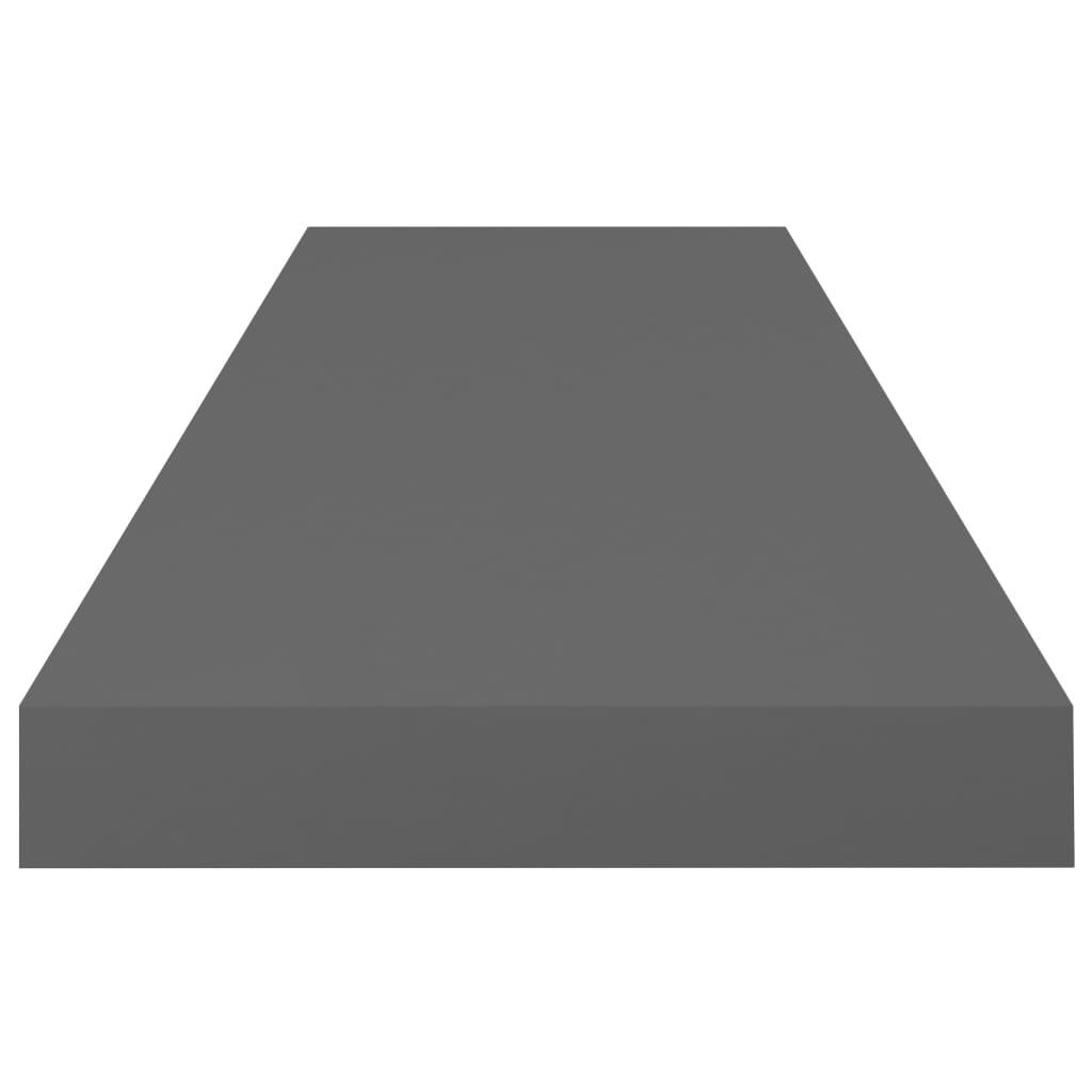 4 db magasfényű szürke mdf fali polc 80 x 23,5 x 3,8 cm