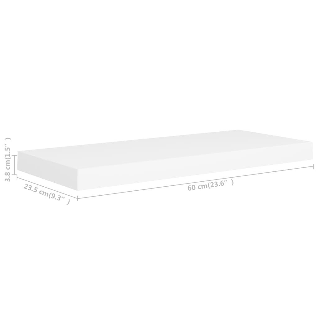 2 db fehér mdf fali polc 60 x 23,5 x 3,8 cm 2 db fehér mdf fali polc 60 x 23,5 x 3,8 cm