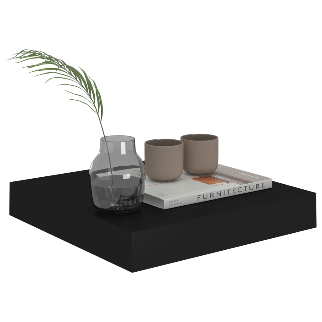 2 db fekete mdf fali polc 23 x 23,5 x 3,8 cm 2 db fekete mdf fali polc 23 x 23,5 x 3,8 cm