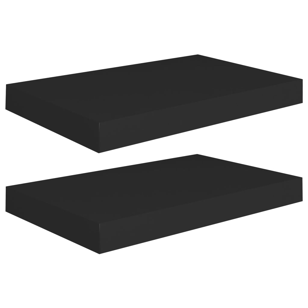 2 db fekete mdf lebegő fali polc 40 x 23 x 3,8 cm 2 db fekete mdf lebegő fali polc 40 x 23 x 3,8 cm