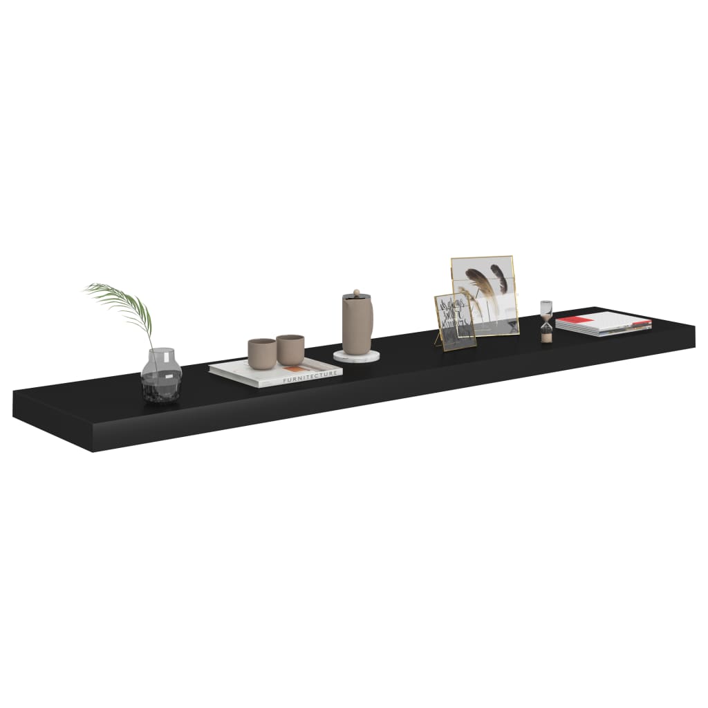 2 db fekete mdf fali polc 120 x 23,5 x 3,8 cm 2 db fekete mdf fali polc 120 x 23,5 x 3,8 cm