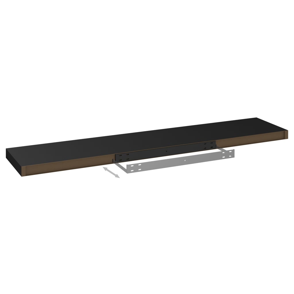 2 db fekete mdf fali polc 120 x 23,5 x 3,8 cm 2 db fekete mdf fali polc 120 x 23,5 x 3,8 cm