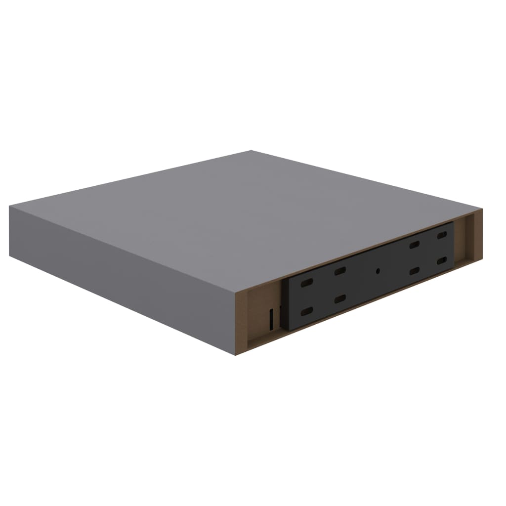 2 db szürke mdf fali polc 23 x 23,5 x 3,8 cm