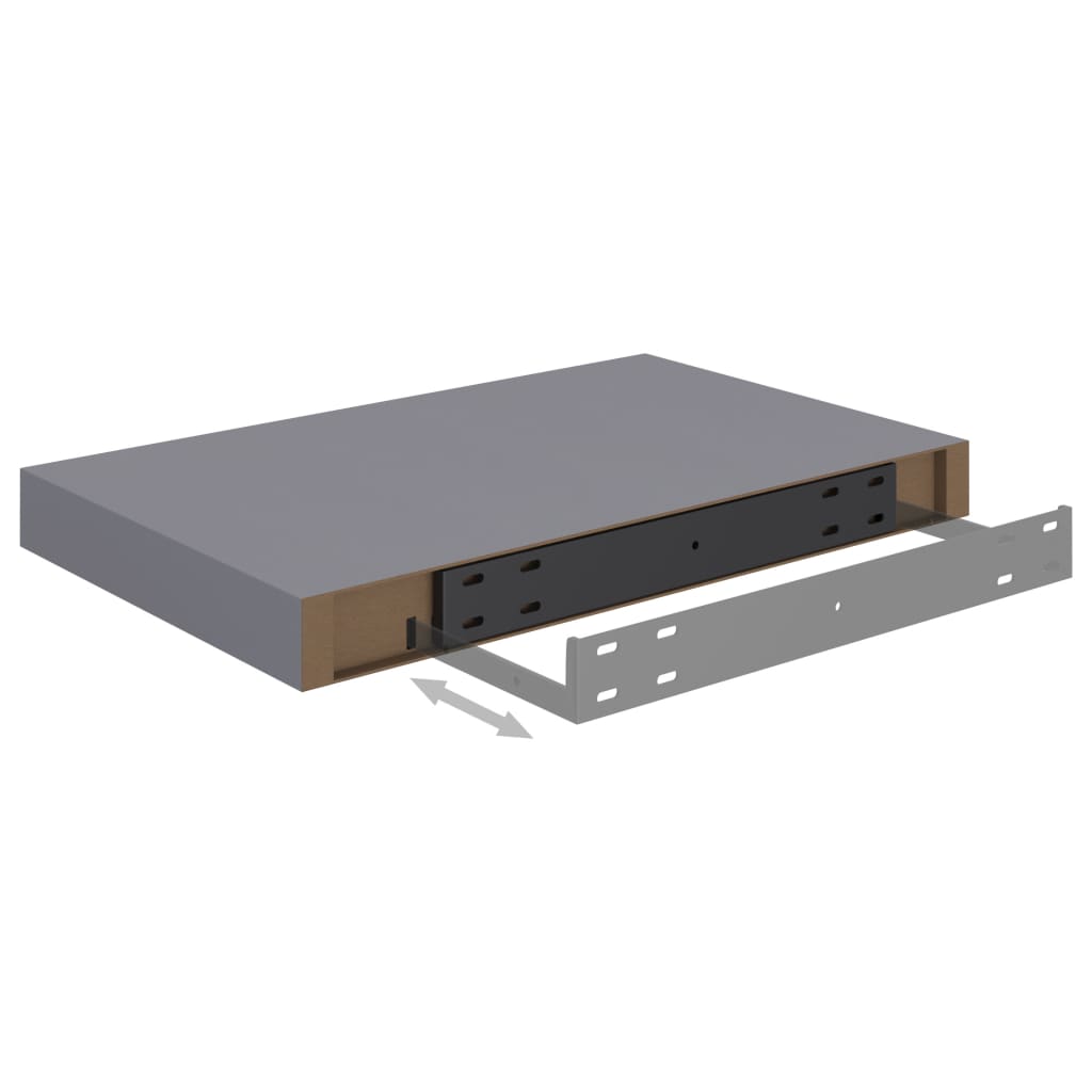 4 db szürke mdf lebegő fali polc 40 x 23 x 3,8 cm