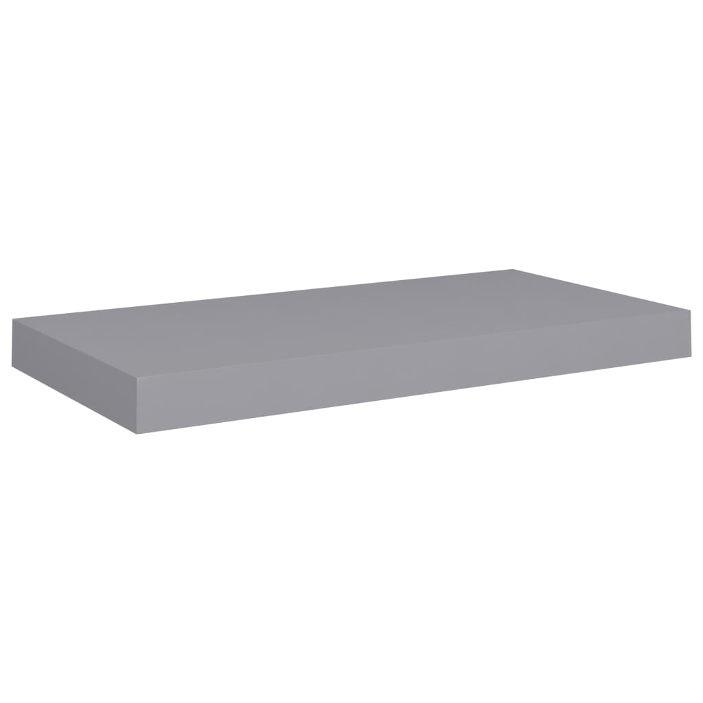 4 db szürke mdf lebegő fali polc 50 x 23 x 3,8 cm