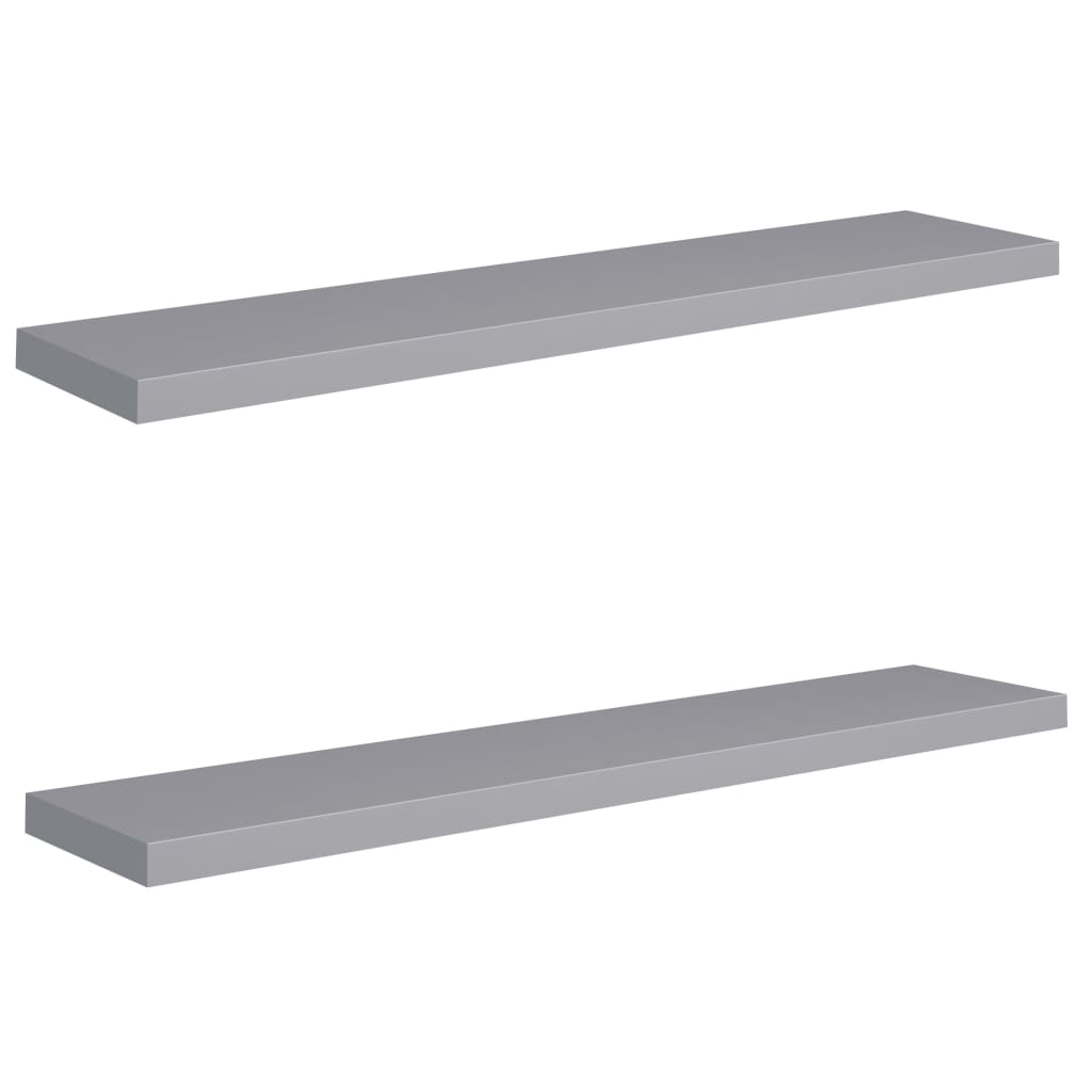 2 db szürke mdf fali polc 120 x 23,5 x 3,8 cm 2 db szürke mdf fali polc 120 x 23,5 x 3,8 cm