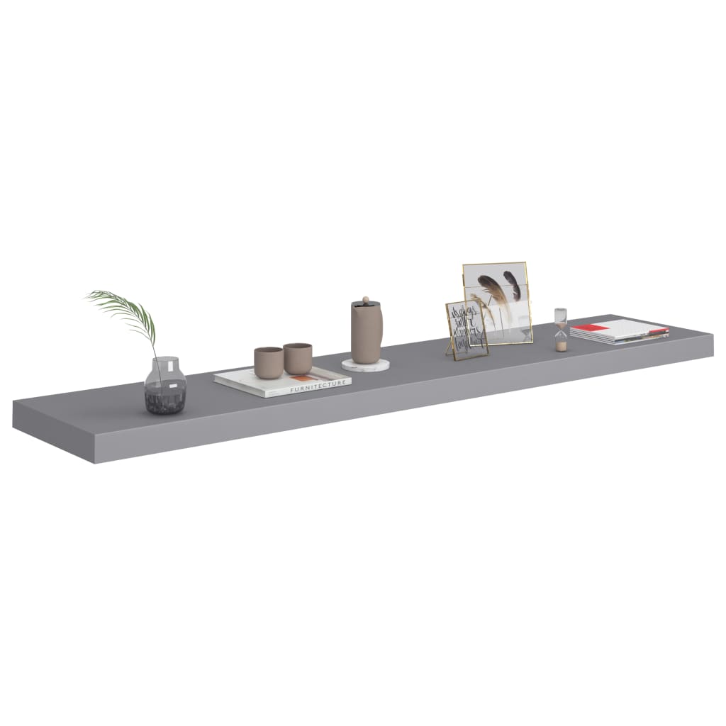 2 db szürke mdf fali polc 120 x 23,5 x 3,8 cm 2 db szürke mdf fali polc 120 x 23,5 x 3,8 cm