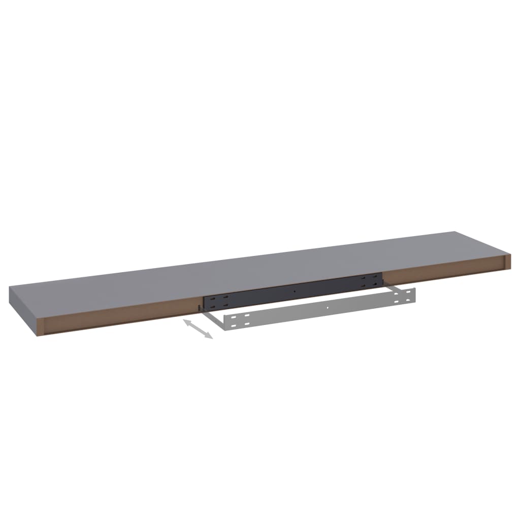 2 db szürke mdf fali polc 120 x 23,5 x 3,8 cm 2 db szürke mdf fali polc 120 x 23,5 x 3,8 cm