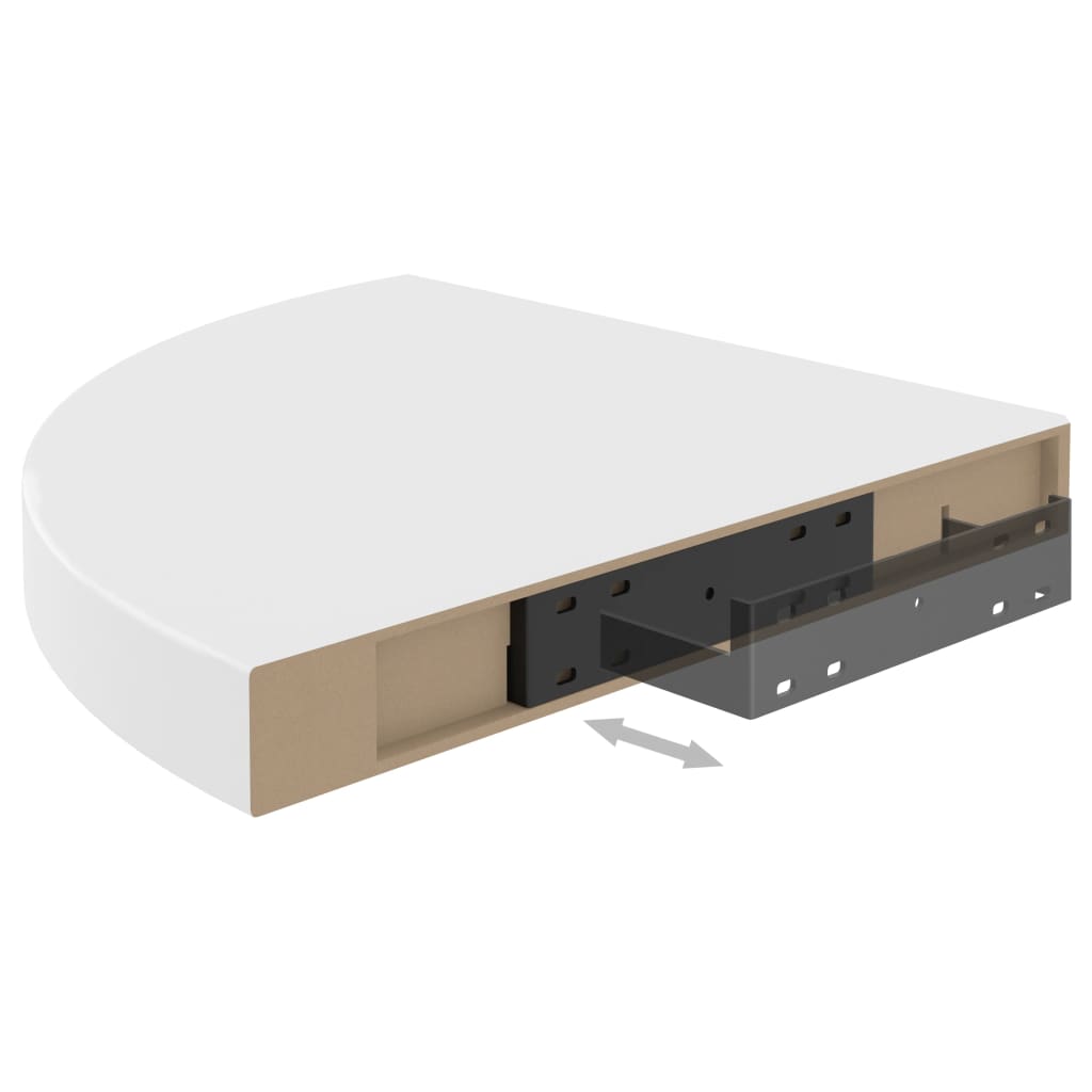 Fehér mdf lebegő sarokpolc 35 x 35 x 3,8 cm Fehér mdf lebegő sarokpolc 35 x 35 x 3,8 cm
