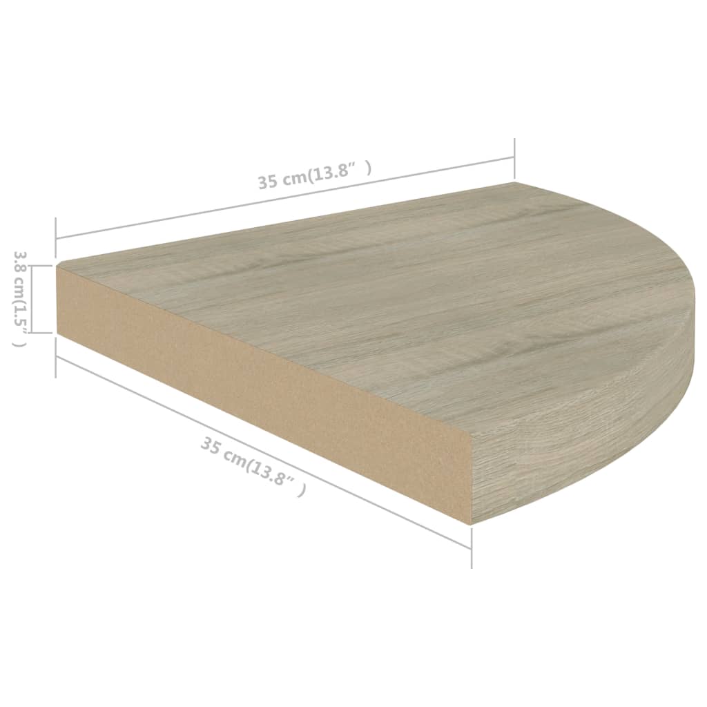 4 db tölgyszínű mdf lebegő sarokpolc 35 x 35 x 3,8 cm 4 db tölgyszínű mdf lebegő sarokpolc 35 x 35 x 3,8 cm