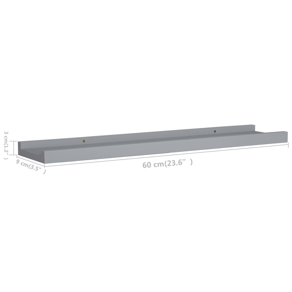 2 db szürke mdf szegélypolc képkeretekhez 60 x 9 x 3 cm 2 db szürke mdf szegélypolc képkeretekhez 60 x 9 x 3 cm