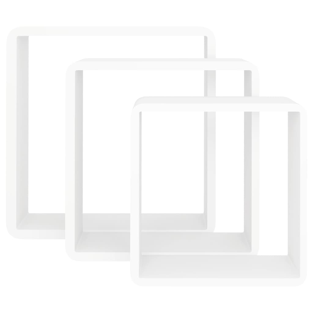 3 db fehér mdf fali kockapolc